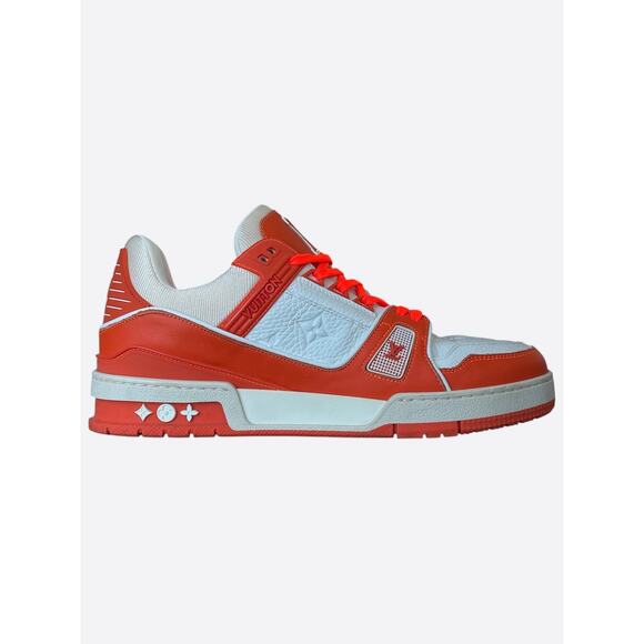 Louis Vuitton Orange & White Monogram Trainers